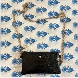 Faux leather crossbody chain purse